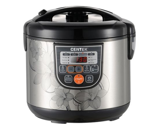 Мультиварка Centek CT-1498 чёрный, сталь 700Вт, 5.0л, 10 программ + 28 программ Мультишеф 