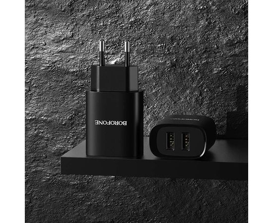  СЗУ Borofone BN2 super fast 5V / 2.1A dual port, black 