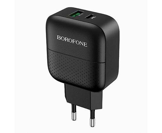  Адаптер Сетевой Borofone BA46A Premium PD+QC3.0 1USB/1Type-C/5V/3A (black) 