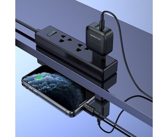  Адаптер Сетевой Borofone BA46A Premium PD+QC3.0 1USB/1Type-C/5V/3A (black) 