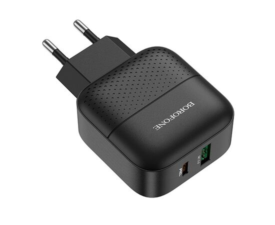  Адаптер Сетевой Borofone BA46A Premium PD+QC3.0 1USB/1Type-C/5V/3A (black) 