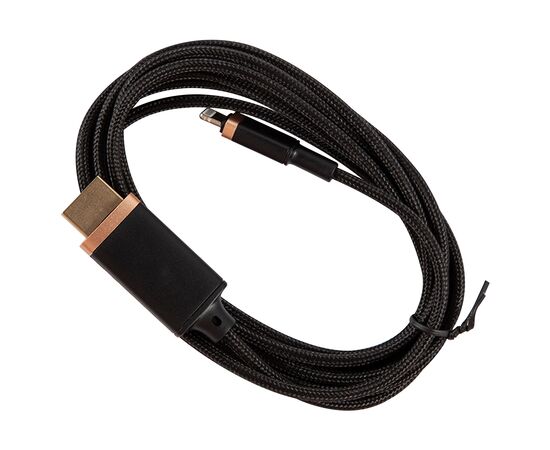  Кабель USAMS US-SJ509 U70 HDMI - Lightning, версия 1.4, 2м, нейлоновая оплетка, черный (SJ509HD01) 