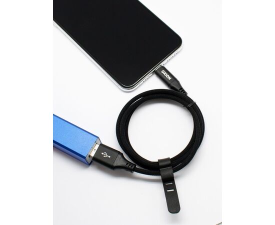  Зарядный Дата-кабель USB на USB Type-C со стяжкой.,Черный 