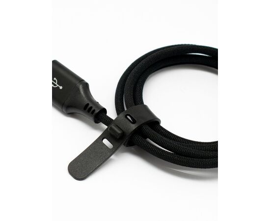 Зарядный Дата-кабель USB на USB Type-C со стяжкой.,Черный 
