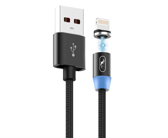 Кабель USB - Apple lightning SKYDOLPHIN S59L, magnetic 2,4А (black) (206481) 