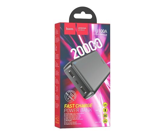  Внешний аккумулятор Hoco J100A 20 000mAh USB Type-C/USB (black)(212810) 