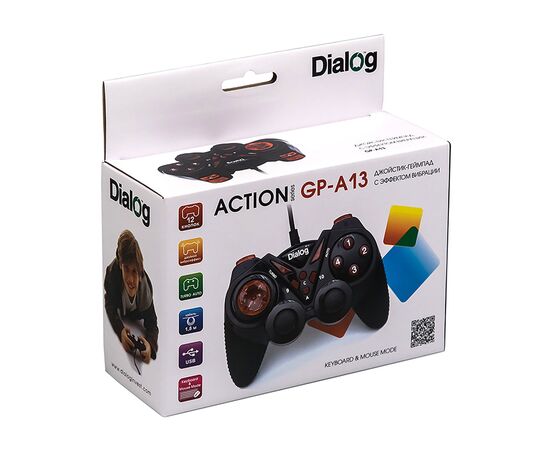  Геймпад Dialog Action GP-A13 (black/red) (65674) 