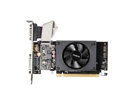  VGA GIGABYTE GeForce GT710 2GB 64bit GDDR3 (954/1800 (1600 V2.0)) D-Sub/DVI/HDMI (GV-N710D3-2GL) 