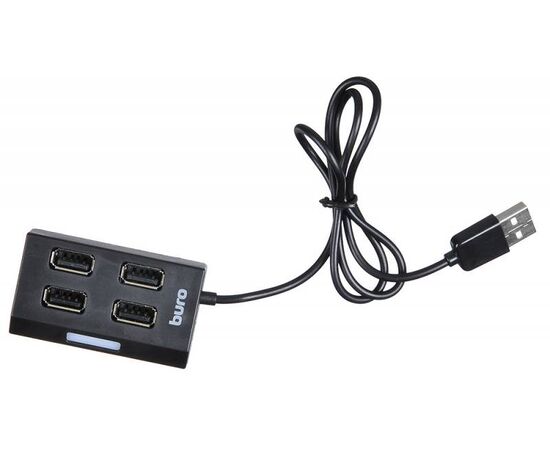  Разветвитель USB 2.0 Buro BU-HUB4-U2.0 4порт. черный 