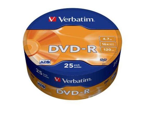  Диск DVD-R Verbatim 4.7Gb 16x Cake Box (25шт) (43730) 