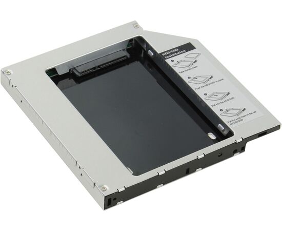  Шасси для HDD/SSD 2.5" 7.0-9.5 mm Sata (7+15 pin) в отсек 5.25" ODD Slim ноутбука 12.7 mm, внешний интерфейс SlimSata (7+6 pin), Agestar SSMR2S 