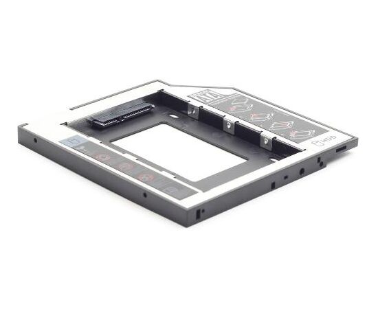  Шасси для HDD/SSD 2.5" 7.0-9,5 mm SATA (7+15 pin) в отсек 5.25" ODD Slim ноутбука 9,5 mm, внешний интерфейс SlimSATA (7+6 pin), Gembird MF-95-01 