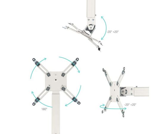  Кронштейн для проектора Onkron K5A белый макс.10кг потолочный поворотно-выдвижной и наклонный 