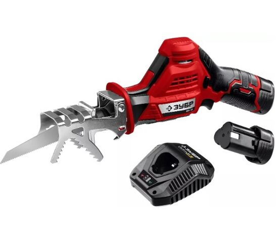  Пила сабельная ЗУБР СПЛ-125-22, 2 АКБ (2Ач), в коробке 