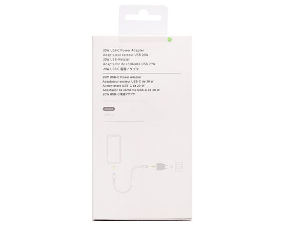  Адаптер Сетевой с кабелем - MHJ83ZM/A Type-C 3A/20W (Type-C/Lightning) (Класс С) (white) (221788) 