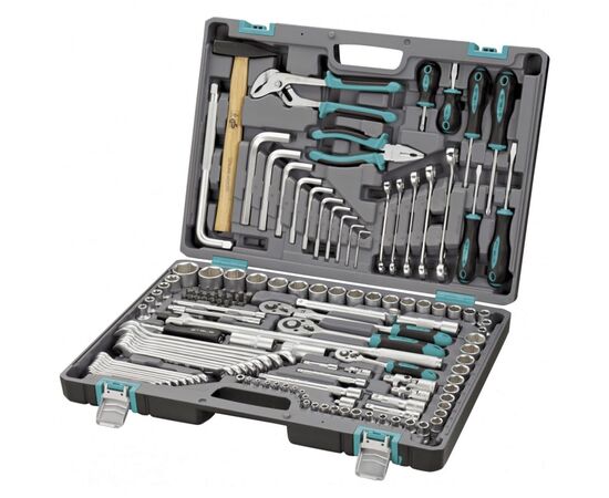  Набор инструмента STELS 14107 142 предм пластиковый кейс 1/2",3/8", 1/4", CRV 