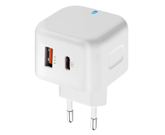  СЗУ PERO TC10 USB-C 20W + USB-A Fast Charge белый 
