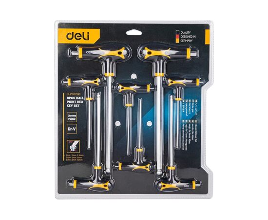  Набор шестигранных ключей DELI DL233208 (98339) с шаром 