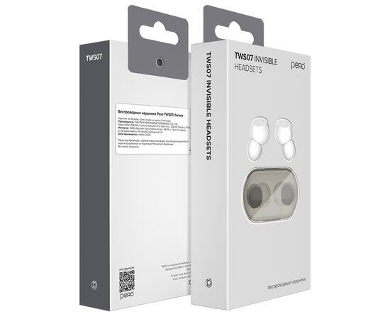 Беспроводные наушники PERO TWS07 INVISIBLE White 
