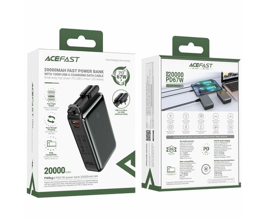  Аккумулятор внешний резервный ACEFAST M4-20000 AF-M4-BK PD67W power bank Black 