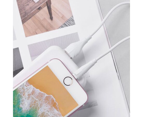  Кабель USB BOROFONE BX18 Optimal USB - Lightning, 2А, 1 м, белый 
