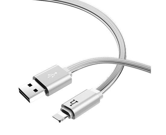  Кабель USB HOCO UPL12 Metal Jelly USB - Lightning, 2.1А, 2 м, серебристый 