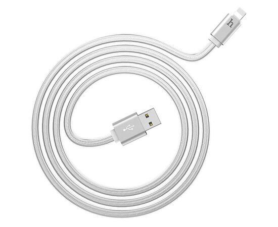  Кабель USB HOCO UPL12 Metal Jelly USB - Lightning, 2.1А, 2 м, серебристый 