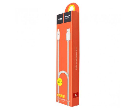  Кабель USB HOCO UPL12 Metal Jelly USB - Lightning, 2.1А, 2 м, серебристый 