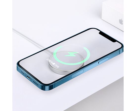  Беспроводное зарядное устройство MagSafe COTEetCI CS5702 MagSafe Charger с Кабелем Type-C, 15W, белый 