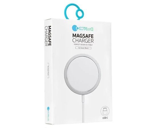  Беспроводное зарядное устройство MagSafe COTEetCI CS5702 MagSafe Charger с Кабелем Type-C, 15W, белый 