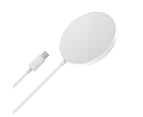  Беспроводное зарядное устройство MagSafe COTEetCI CS5712 MagSafe Charger с Кабелем Type-C, 15W, белый 