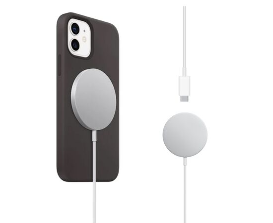  Беспроводное зарядное устройство MagSafe COTEetCI CS5712 MagSafe Charger с Кабелем Type-C, 15W, белый 