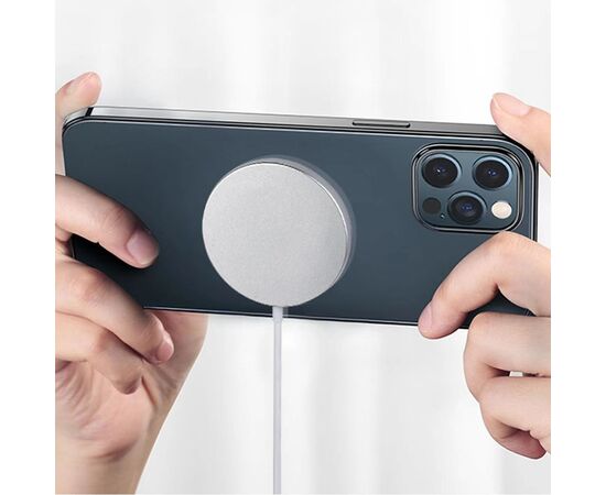  Беспроводное зарядное устройство MagSafe COTEetCI CS5712 MagSafe Charger с Кабелем Type-C, 15W, белый 