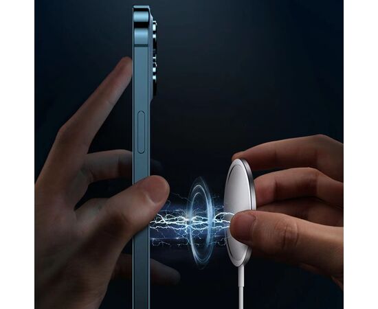  Беспроводное зарядное устройство MagSafe COTEetCI CS5712 MagSafe Charger с Кабелем Type-C, 15W, белый 