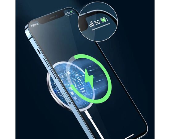  Беспроводное зарядное устройство MagSafe COTEetCI CS5712 MagSafe Charger с Кабелем Type-C, 15W, белый 