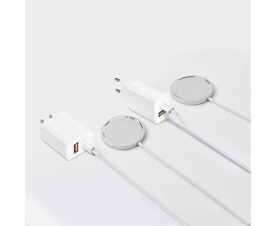  Беспроводное зарядное устройство MagSafe COTEetCI CS5715-U 2-in-1 MagSafe с Кабелем Type-C, 20W, белый 