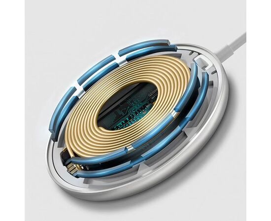  Беспроводное зарядное устройство MagSafe COTEetCI CS5715-U 2-in-1 MagSafe с Кабелем Type-C, 20W, белый 