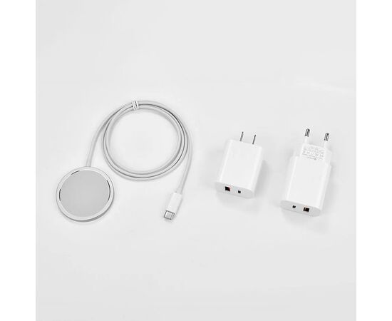  Беспроводное зарядное устройство MagSafe COTEetCI CS5715-U 2-in-1 MagSafe с Кабелем Type-C, 20W, белый 