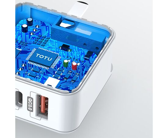  Сетевое зарядное устройство TOTU HTY-0902000 1xUSB + 1xUSB-C, 0.8A, 18W, белый 