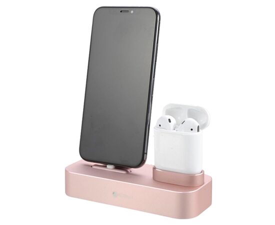  Настольная зарядная станция COTEetCI CS7205-MRG Base 22 2-in-1 для iPhone+Airpods, розовое золото 