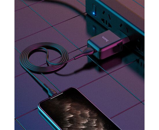  Сетевое зарядное устройство HOCO N2 Vigour single 1xUSB с Кабелем USB - Lightning, 2A, 10W, черный 
