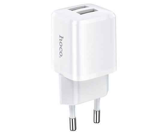  Сетевое зарядное устройство HOCO N8 Briar 2xUSB, 2.4A, 10.8W, белый 