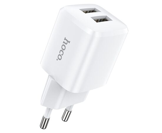  Сетевое зарядное устройство HOCO N8 Briar 2xUSB, 2.4A, 10.8W, белый 