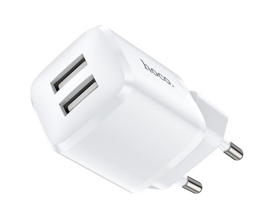  Сетевое зарядное устройство HOCO N8 Briar 2xUSB, 2.4A, 10.8W, белый 