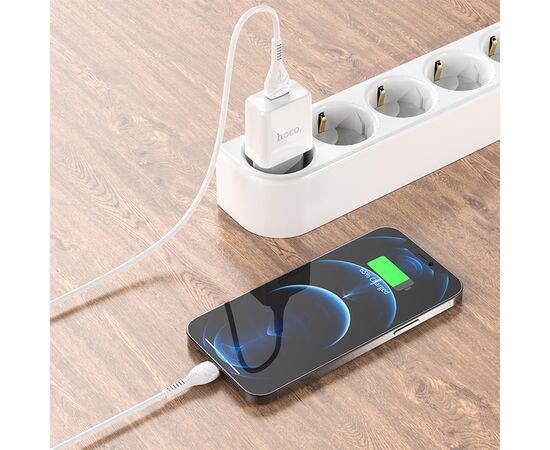  Сетевое зарядное устройство HOCO N9 Especial 1xUSB с Кабелем USB - Lightning, 2.1A, 10W, белый 