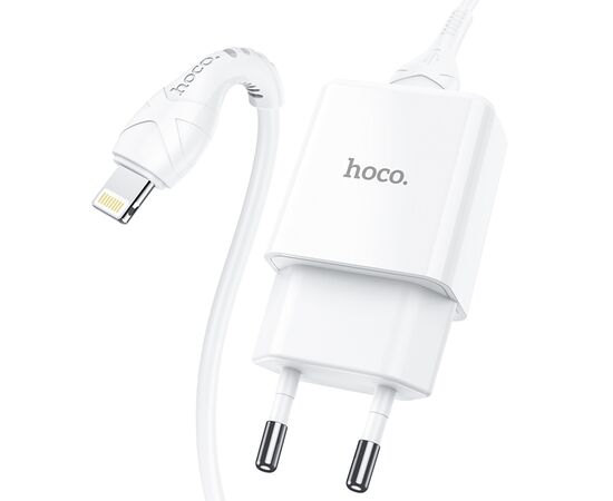  Сетевое зарядное устройство HOCO N9 Especial 1xUSB с Кабелем USB - Lightning, 2.1A, 10W, белый 
