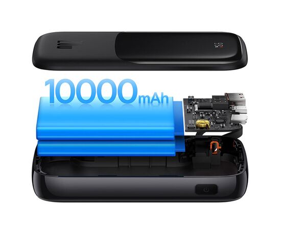  Портативный аккумулятор BASEUS Qpow Pro Digital Display, встроенный кабель Lightning, 3A, 10000 мА⋅ч, черный 