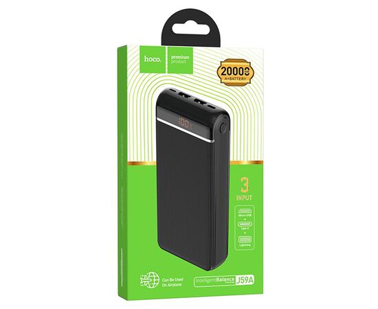  Портативный аккумулятор HOCO J59A Famous, 2A, 20000 мА⋅ч, черный 