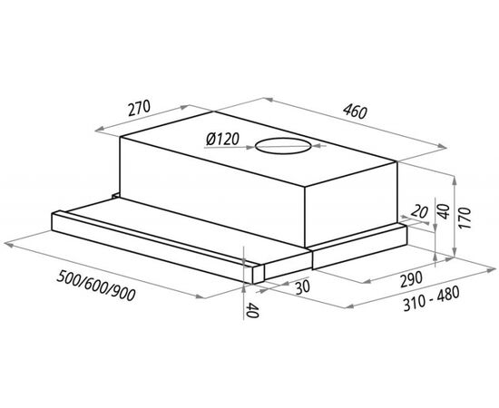  Вытяжка встраиваемая Maunfeld VS Light 60 белый 