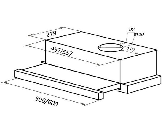  Вытяжка встраиваемая Maunfeld VS Light 50 белый 